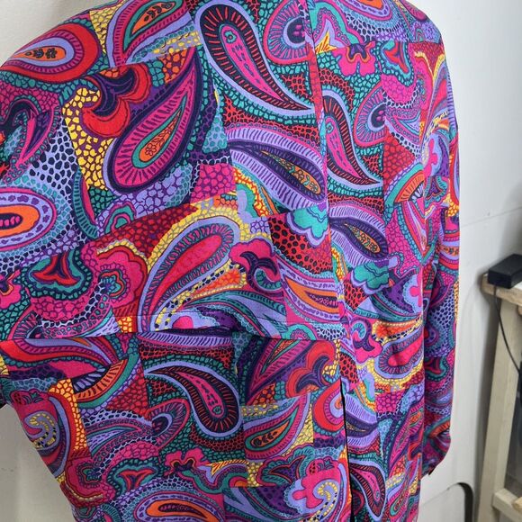 Vintage Evan Picone Sport Jacket Womens L Casual Paisley 1980s Korea - Picture 4 of 15